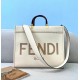 Fendi Sunshine Medium Tote Bag In White Calfskin