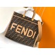 Fendi Sunshine Medium Tote Bag in Brown FF Jacquard Fabric