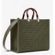 Fendi Sunshine Medium Tote Bag In Green FF Fabric