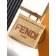 Fendi Sunshine Medium Tote Bag in Natural Straw