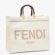 Fendi Sunshine Large Tote Bag In White Calfskin