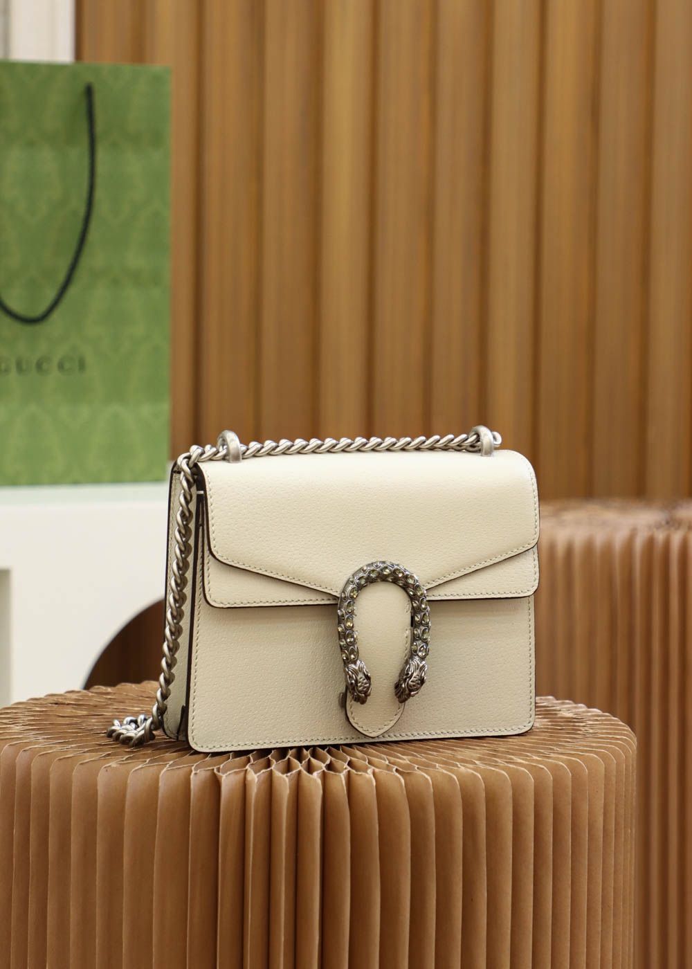 Gucci Dionysus Mini Leather Bag White Leather