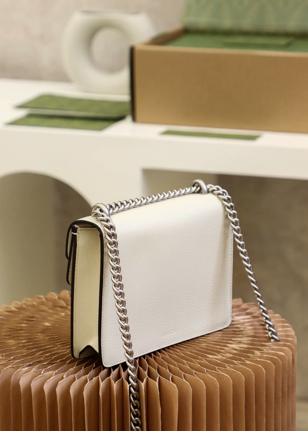 Gucci Dionysus Mini Leather Bag White Leather