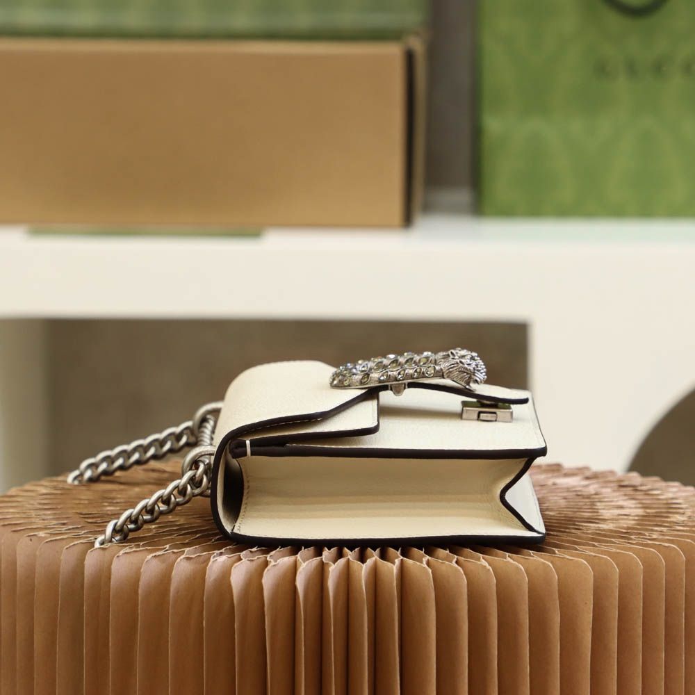 Gucci Dionysus Mini Leather Bag White Leather