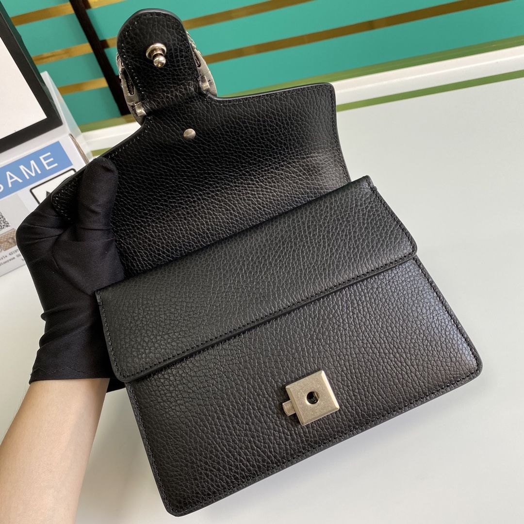 Gucci Dionysus Leather Mini Bag Black Leather