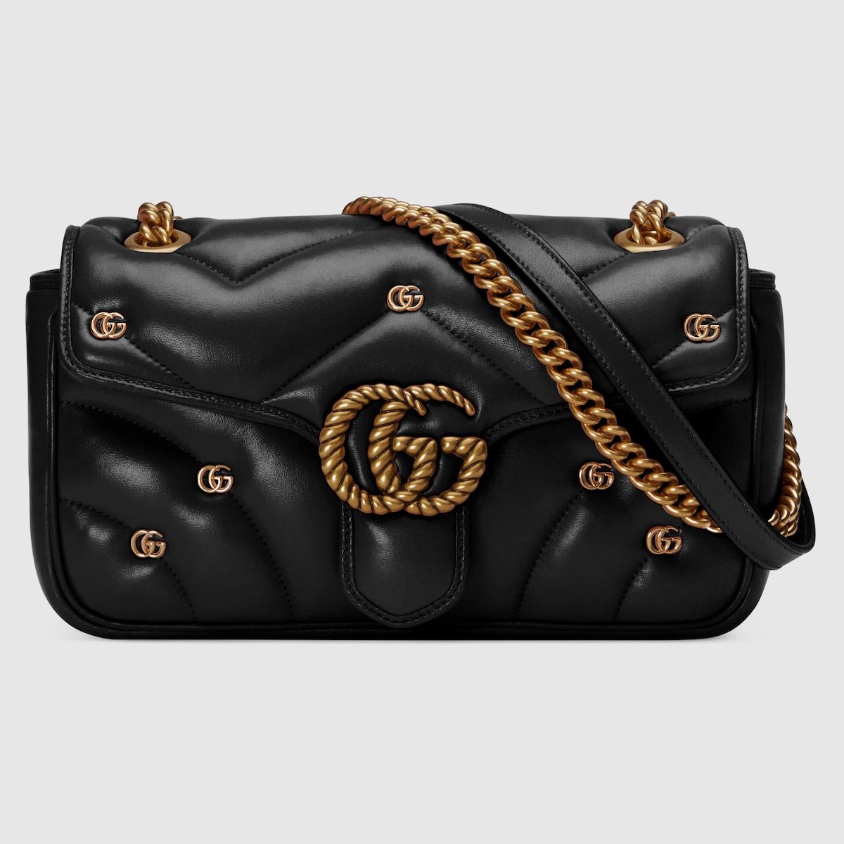 Gucci Gg Marmont Small Shoulder Bag Black Leather