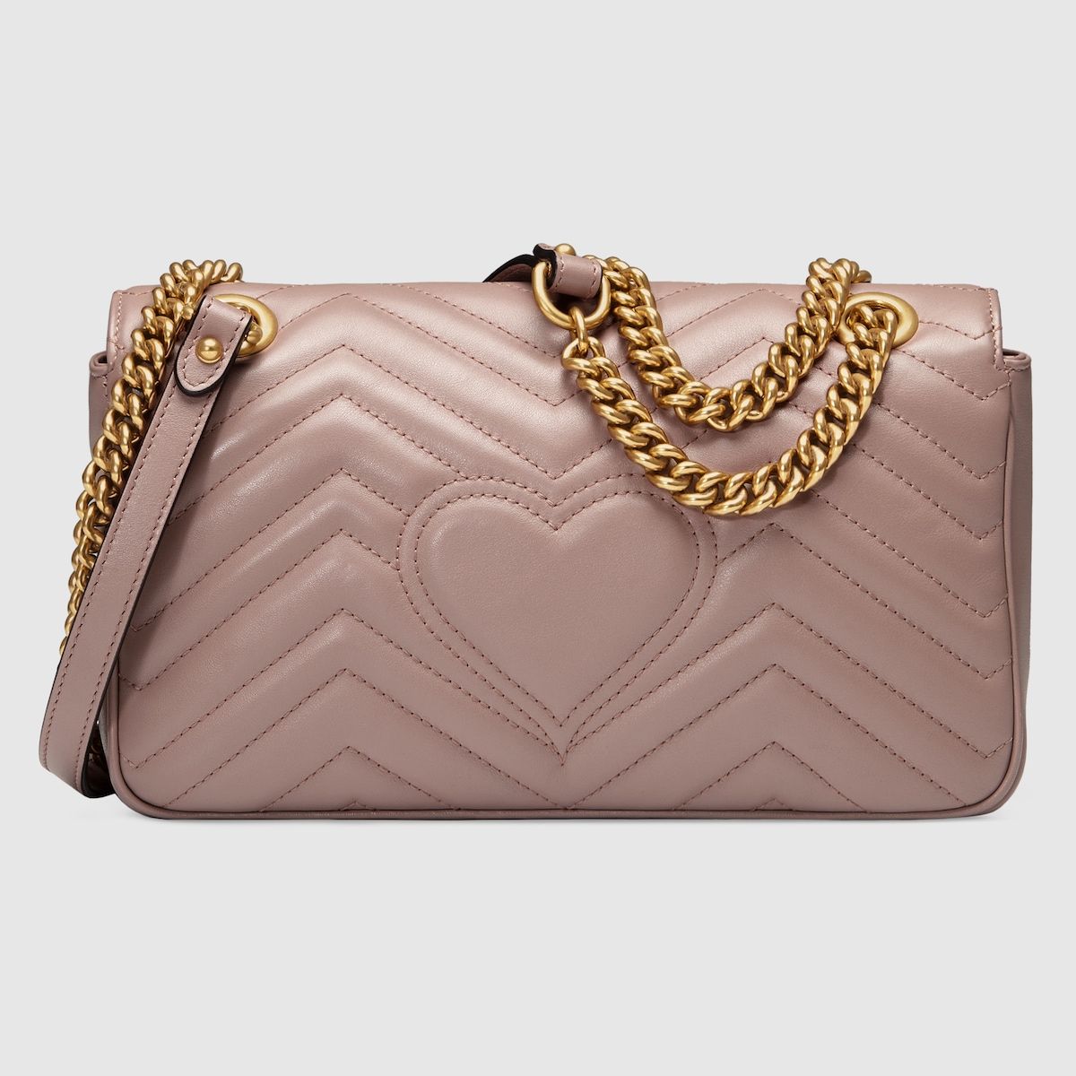 Gucci Gg Marmont Small Shoulder Bag Dusty Pink Leather