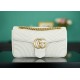 Gucci Gg Marmont Small Shoulder Bag White Matelassé Leather