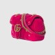 Gucci Gg Marmont Small Shoulder Bag Dark Pink Velvet