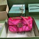 Gucci Gg Marmont Small Shoulder Bag Dark Pink Velvet