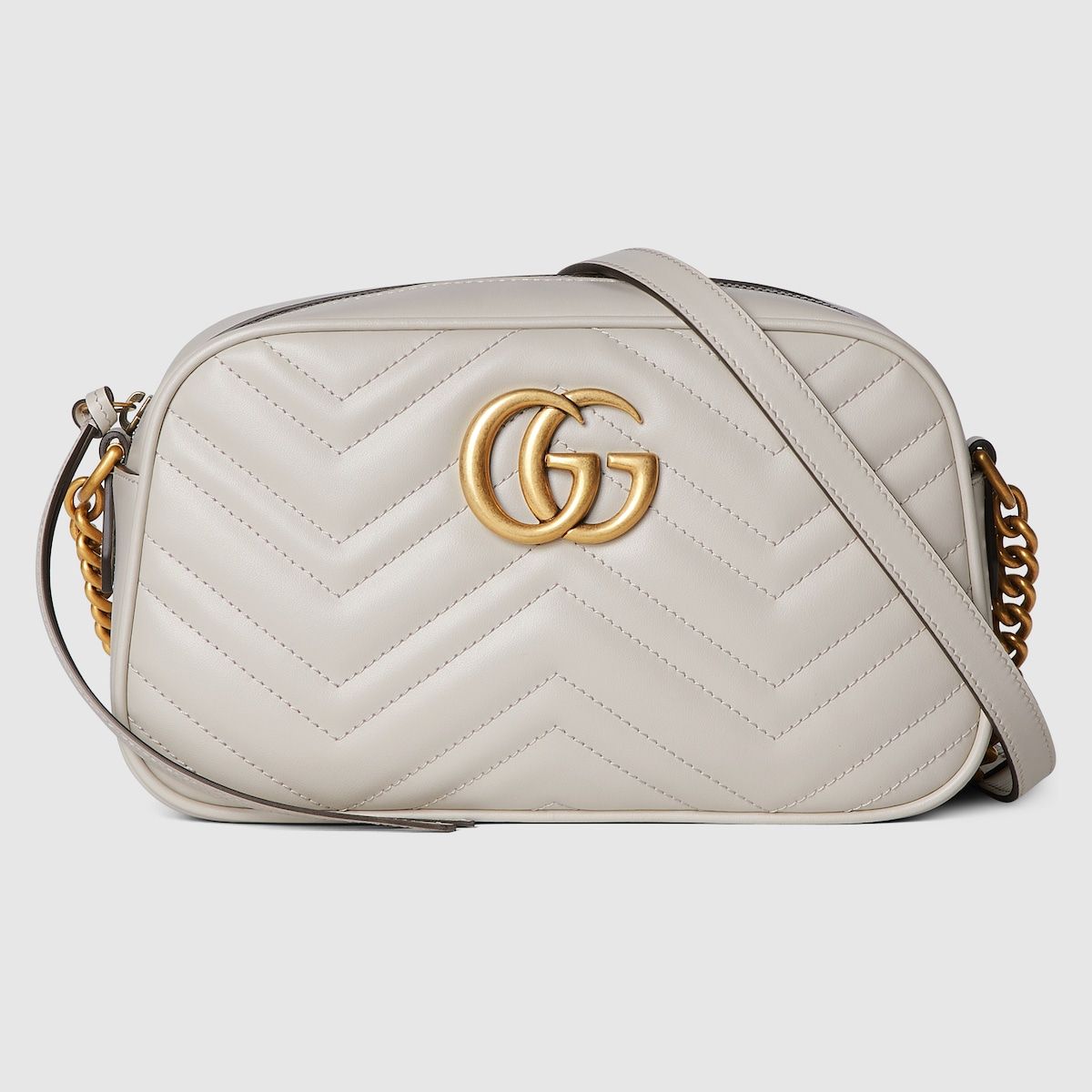 Gucci Gg Marmont Small Shoulder Bag Light Beige Leather