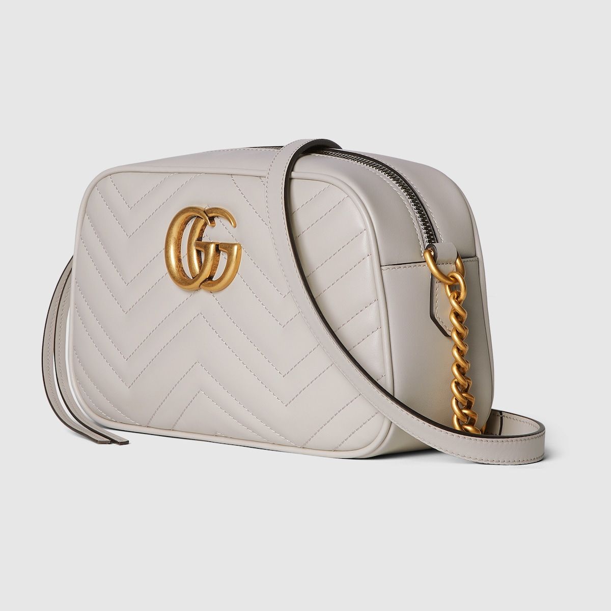 Gucci Gg Marmont Small Shoulder Bag Light Beige Leather