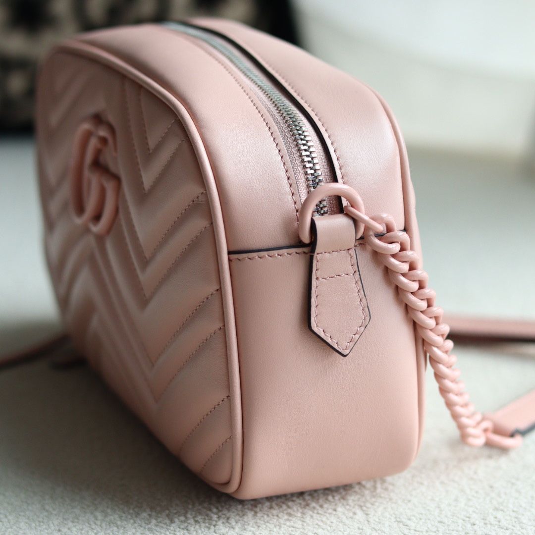 Gucci Gg Marmont Small Shoulder Bag Light Pink Leather