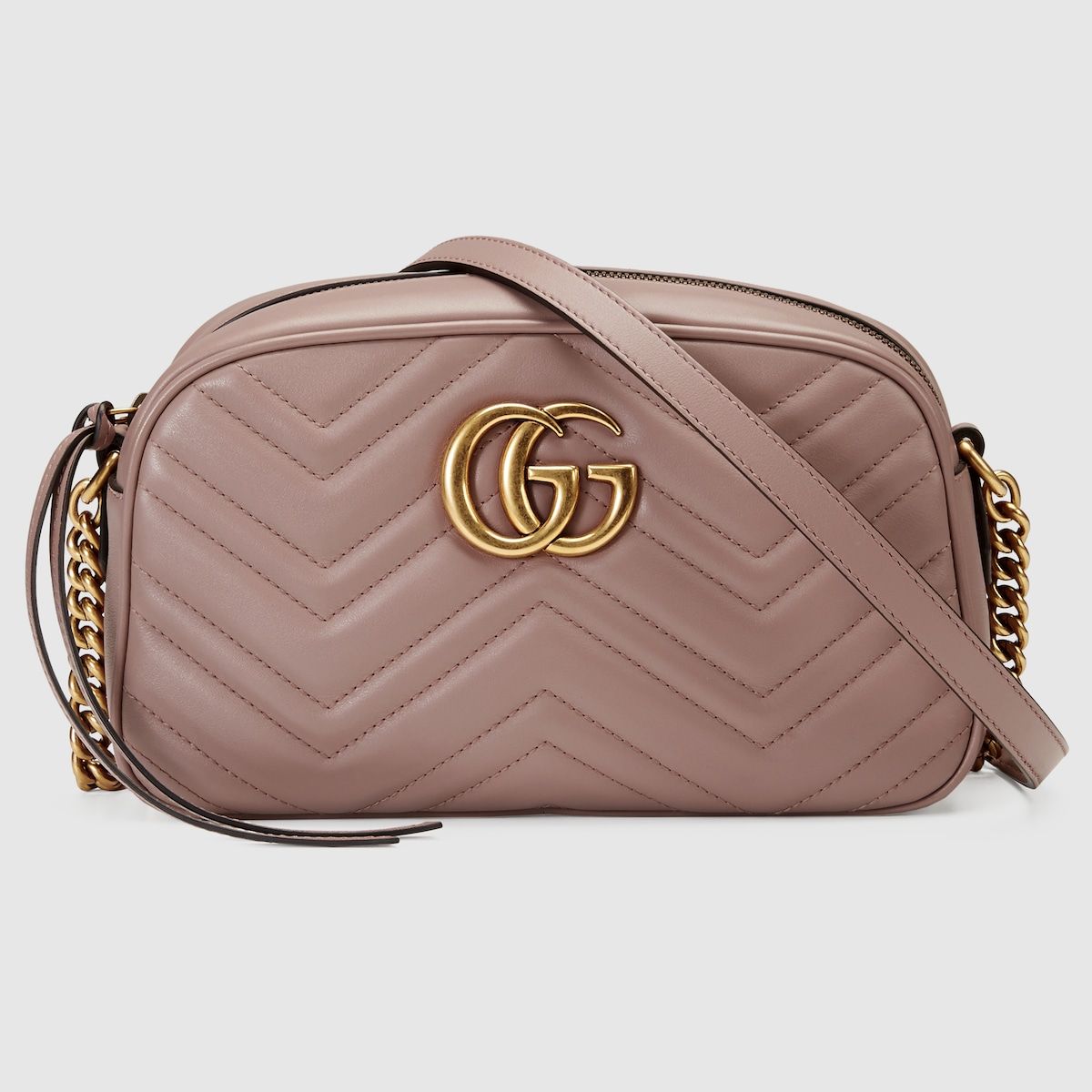 Gucci Gg Marmont Small Shoulder Bag Dusty Pink Leather