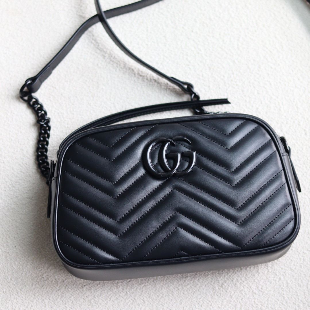 Gucci Gg Marmont Small Shoulder Bag Black Leather