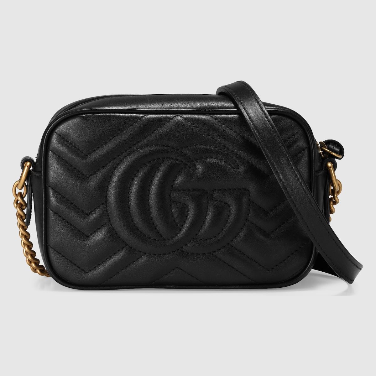 Gucci Gg Marmont Mini Shoulder Bag Black Leather