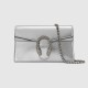 Gucci Dionysus Super Mini Bag Silver Lamé Leather