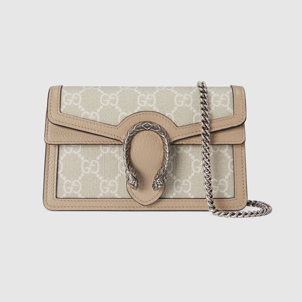 Gucci Dionysus Gg Super Mini Bag Beige And White Gg Supreme