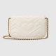 Gucci Gg Marmont Leather Super Mini Bag White Chevron Leather