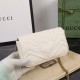 Gucci Gg Marmont Leather Super Mini Bag White Chevron Leather