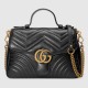 Gucci Gg Marmont Small Top Handle Bag Black Leather