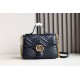 Gucci Gg Marmont Small Top Handle Bag Black Leather