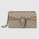 Gucci Dionysus Small Rectangular Bag Gg Supreme And Taupe Suede