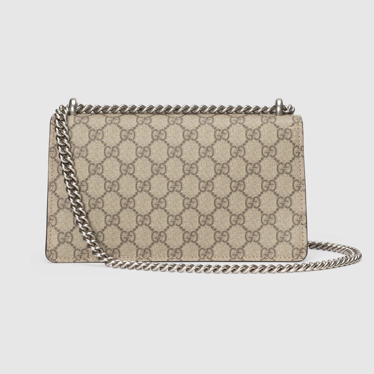 Gucci Dionysus Small Rectangular Bag Gg Supreme And Taupe Suede