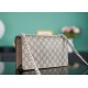 Gucci Dionysus Small Rectangular Bag Gg Supreme And Taupe Suede