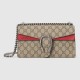 Gucci Dionysus Gg Small Rectangular Bag Gg Supreme And Red Suede