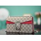 Gucci Dionysus Gg Small Rectangular Bag Gg Supreme And Red Suede