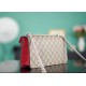 Gucci Dionysus Gg Small Rectangular Bag Gg Supreme And Red Suede