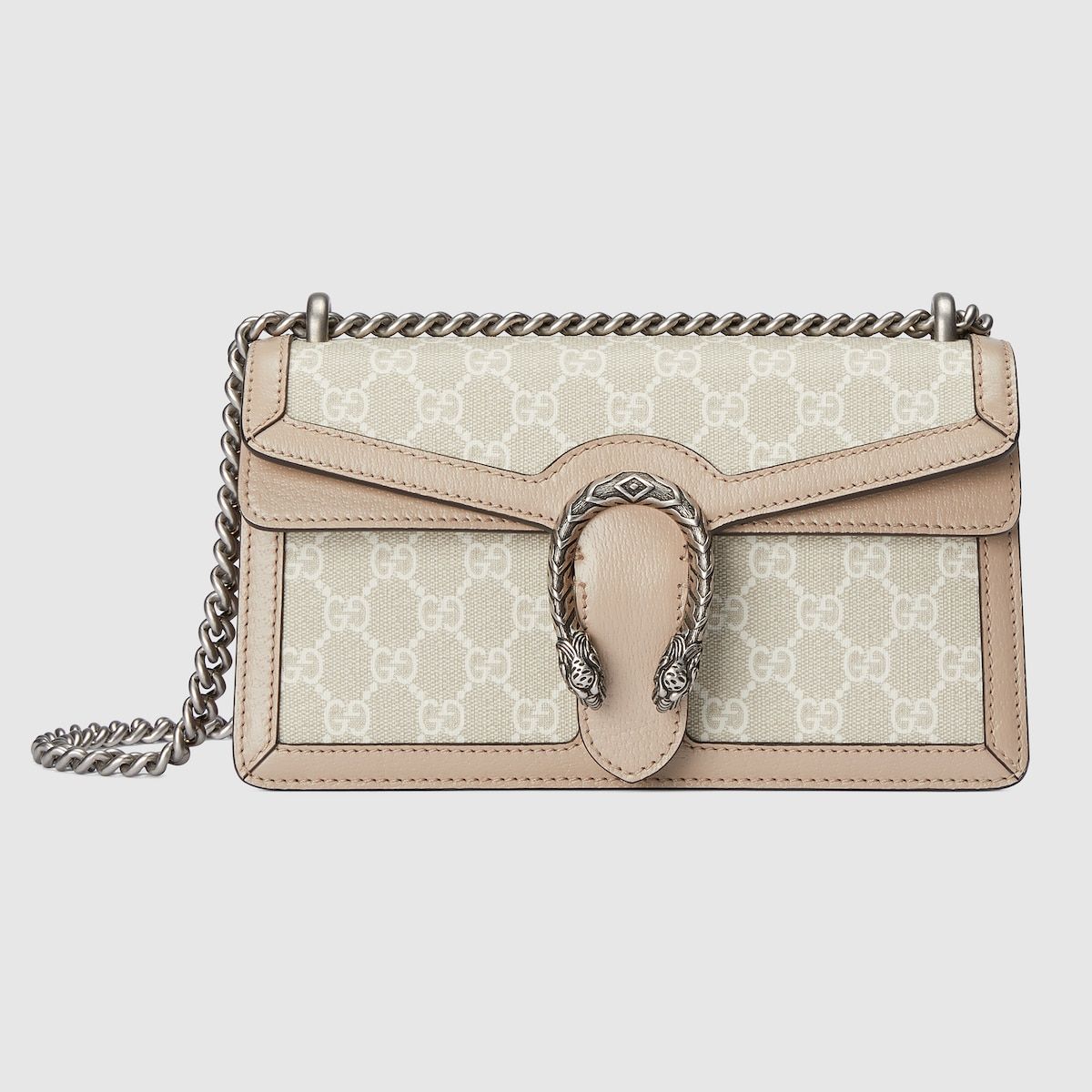 Gucci Dionysus Gg Small Rectangular Bag Beige And White Canvas