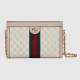 Gucci Ophidia Gg Small Shoulder Bag Beige And White Canvas