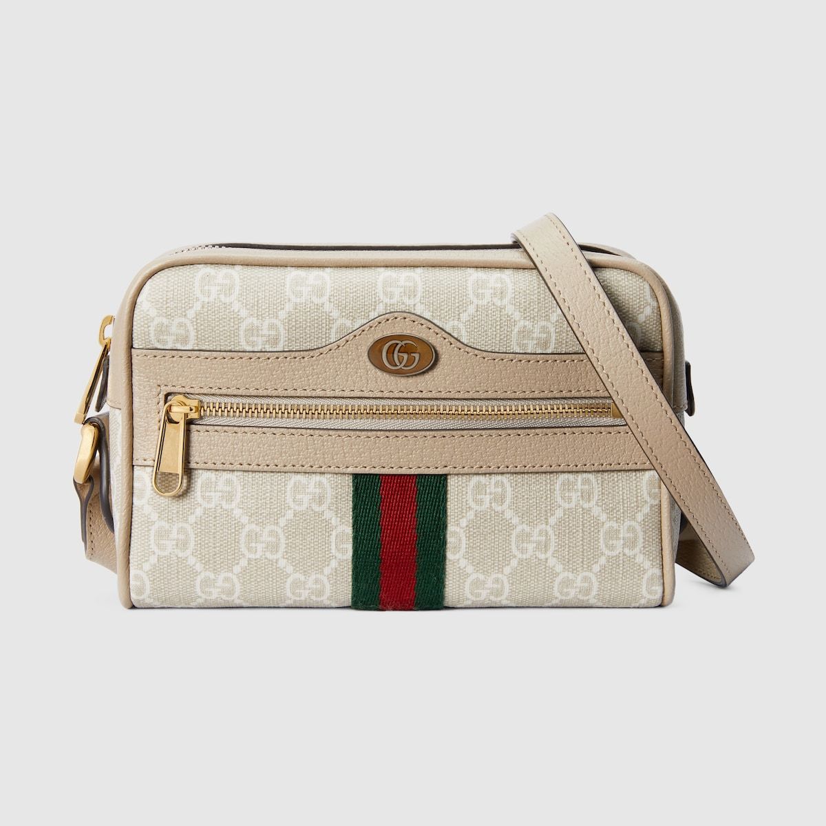 Gucci Ophidia Gg Mini Bag Beige And White Gg Supreme