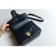 Gucci Gg Marmont Mini Top Handle Bag Black Chevron Leather