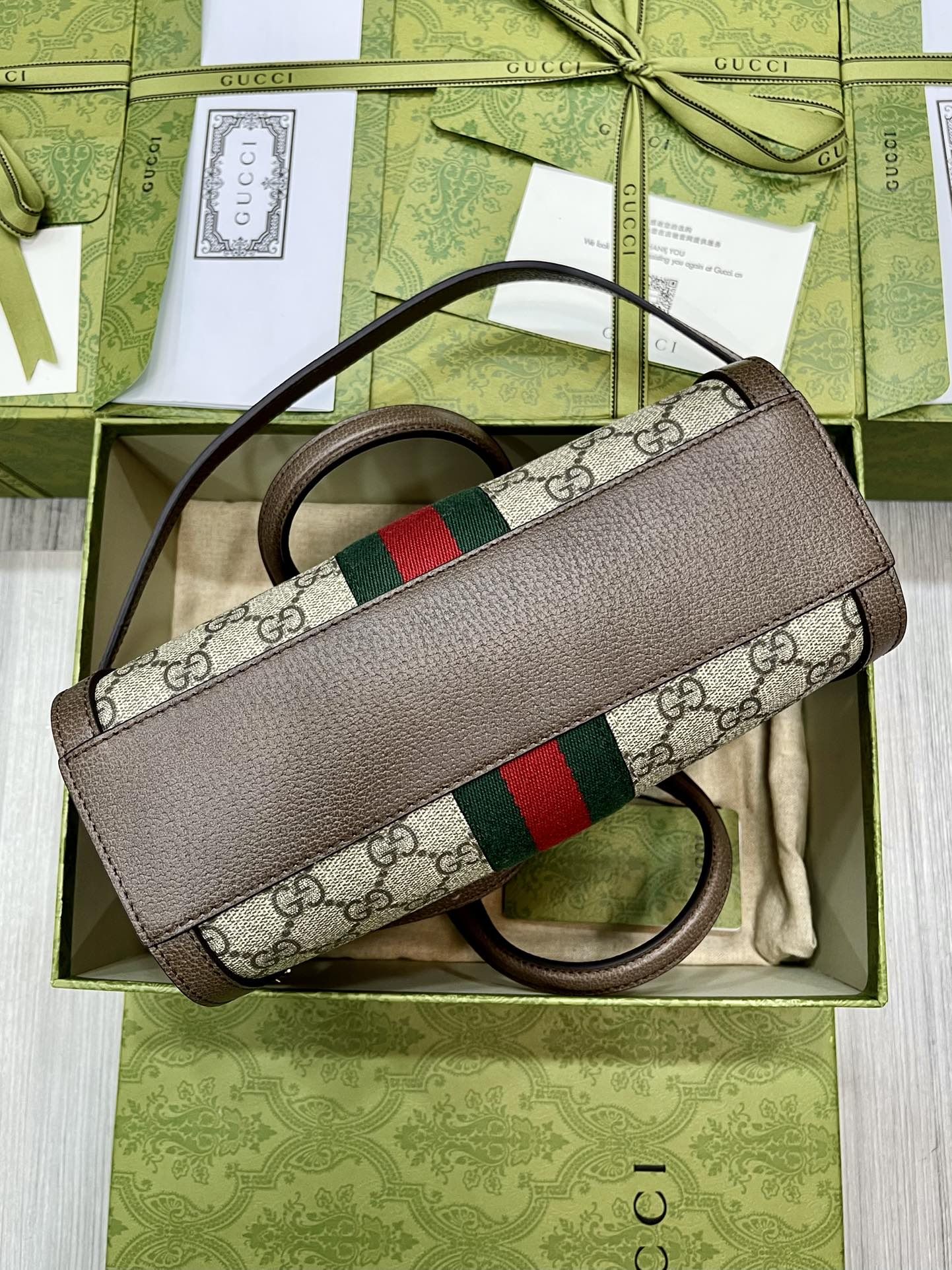 Gucci Ophidia Gg Small Tote Bag Beige/Ebony Gg Supreme