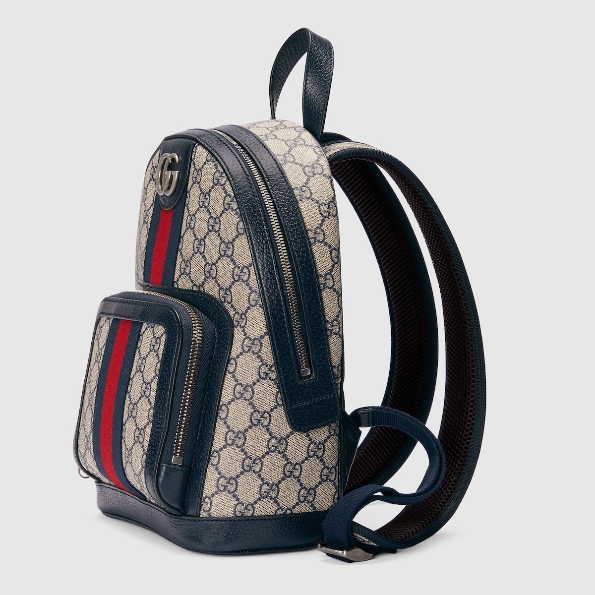 Gucci Ophidia Gg Small Backpack Beige And Blue Gg Supreme