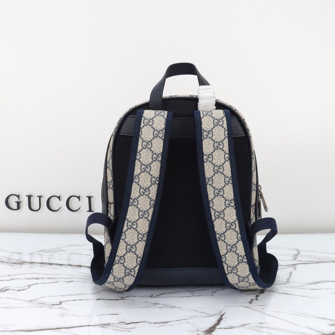 Gucci Ophidia Gg Small Backpack Beige And Blue Gg Supreme