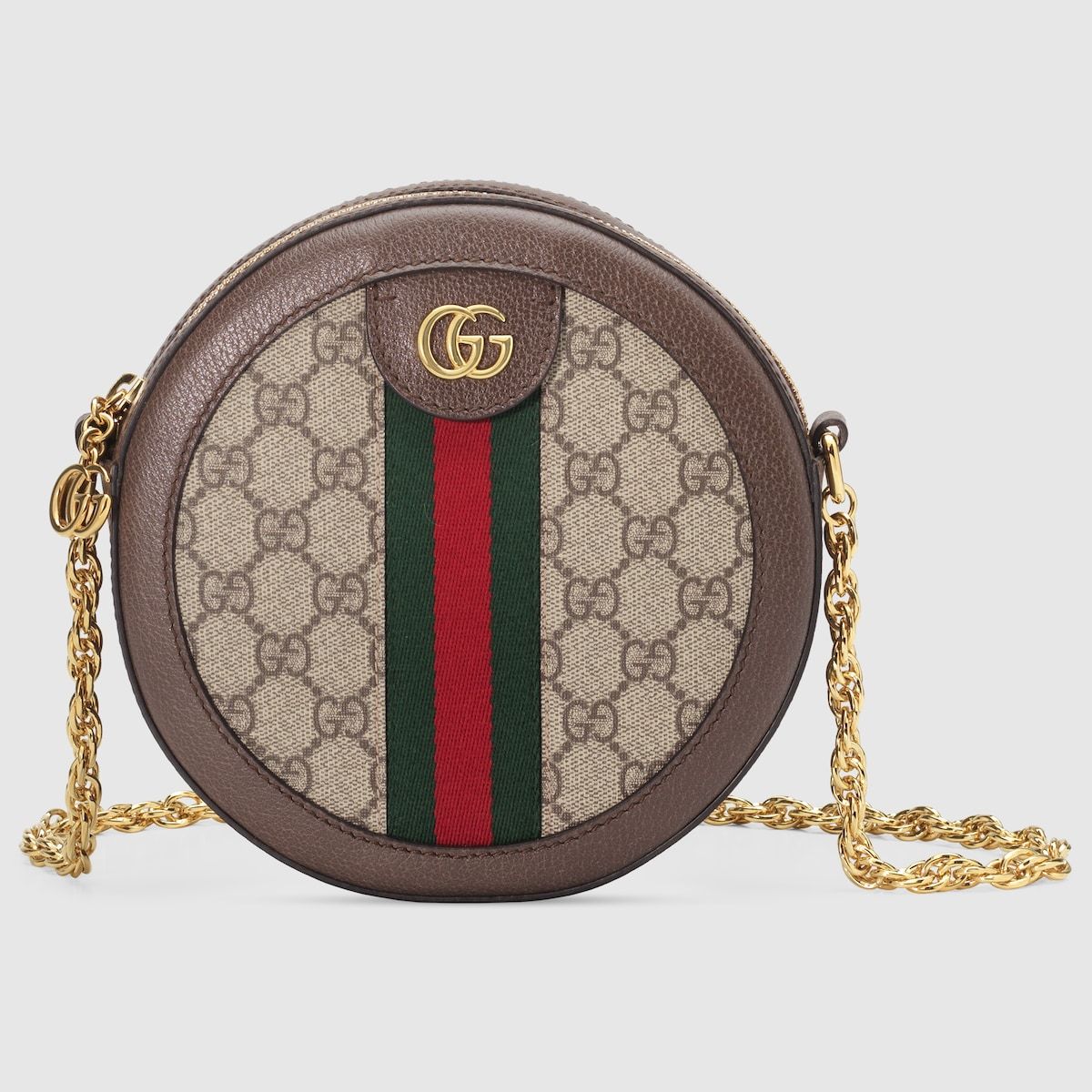 Gucci Ophidia Gg Mini Round Shoulder Bag Beige/Ebony Gg Supreme