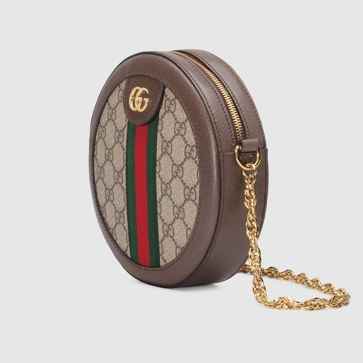 Gucci Ophidia Gg Mini Round Shoulder Bag Beige/Ebony Gg Supreme