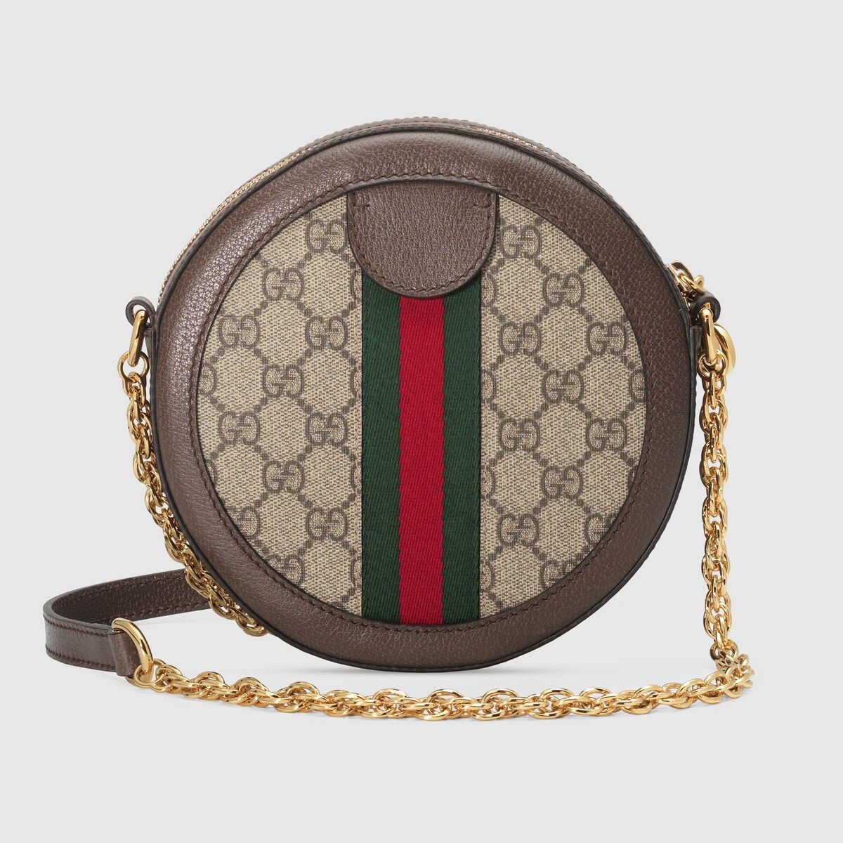 Gucci Ophidia Gg Mini Round Shoulder Bag Beige/Ebony Gg Supreme