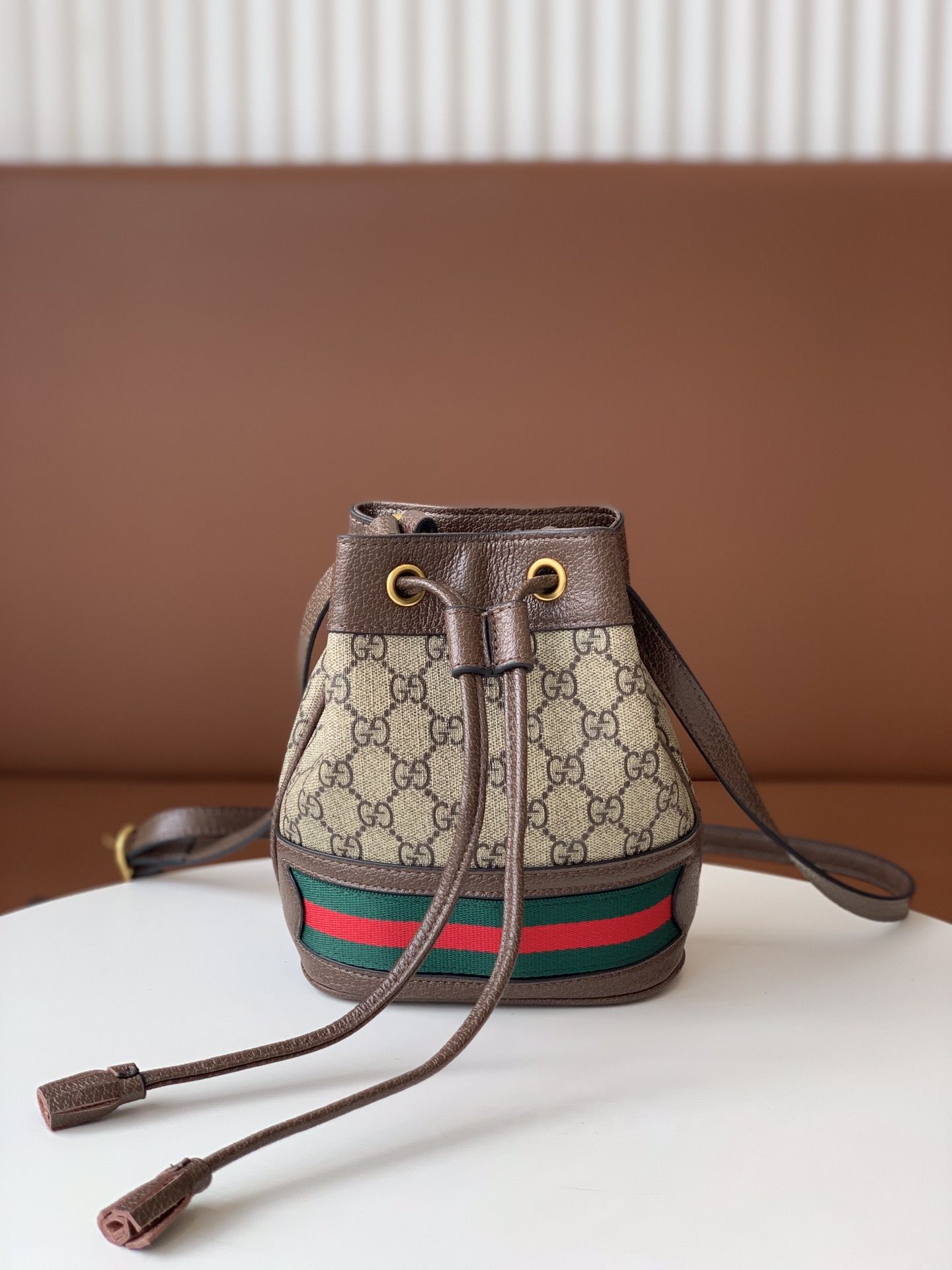 Gucci Ophidia Gg Mini Bucket Bag Beige/Ebony Gg Supreme