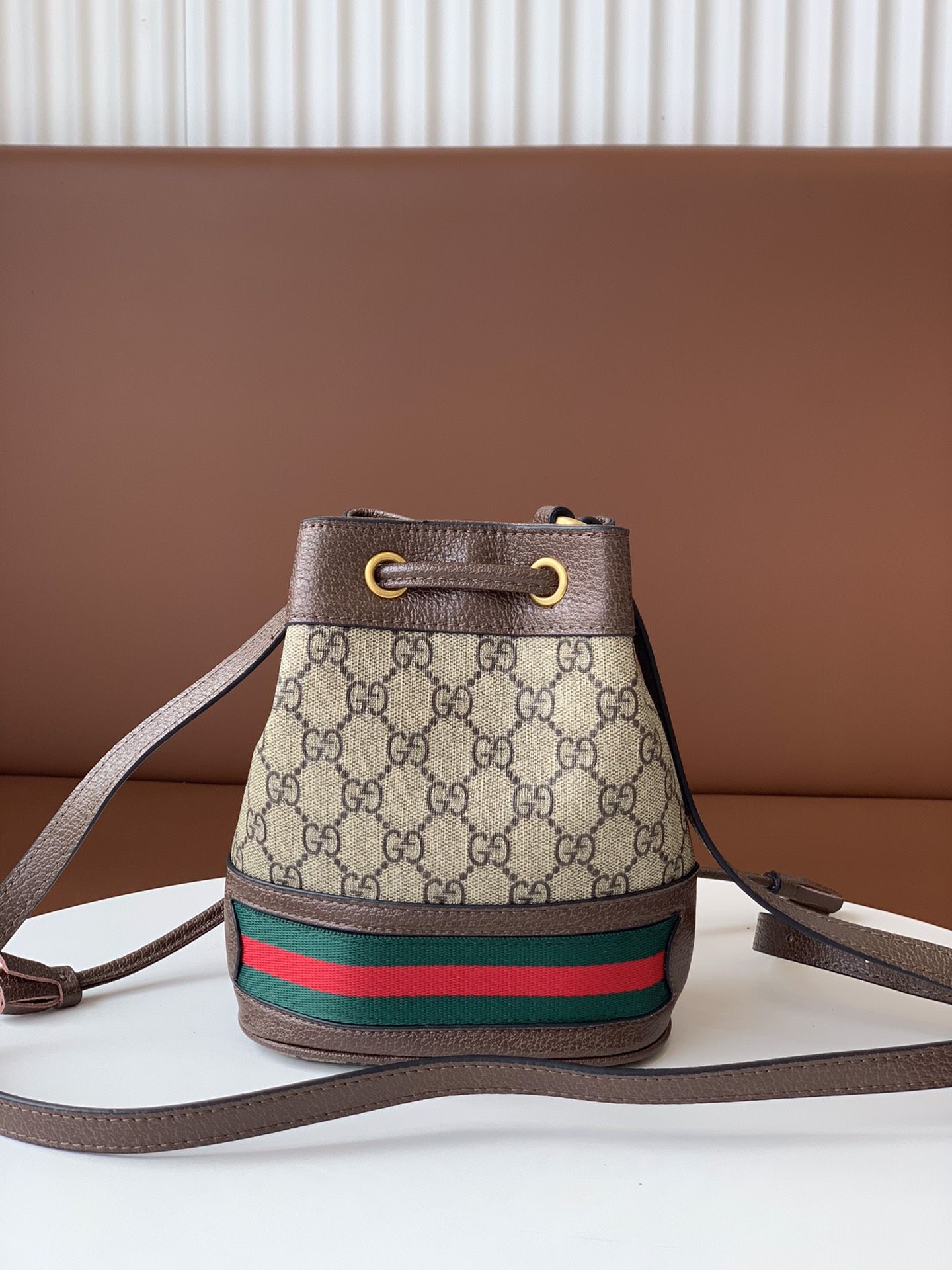 Gucci Ophidia Gg Mini Bucket Bag Beige/Ebony Gg Supreme