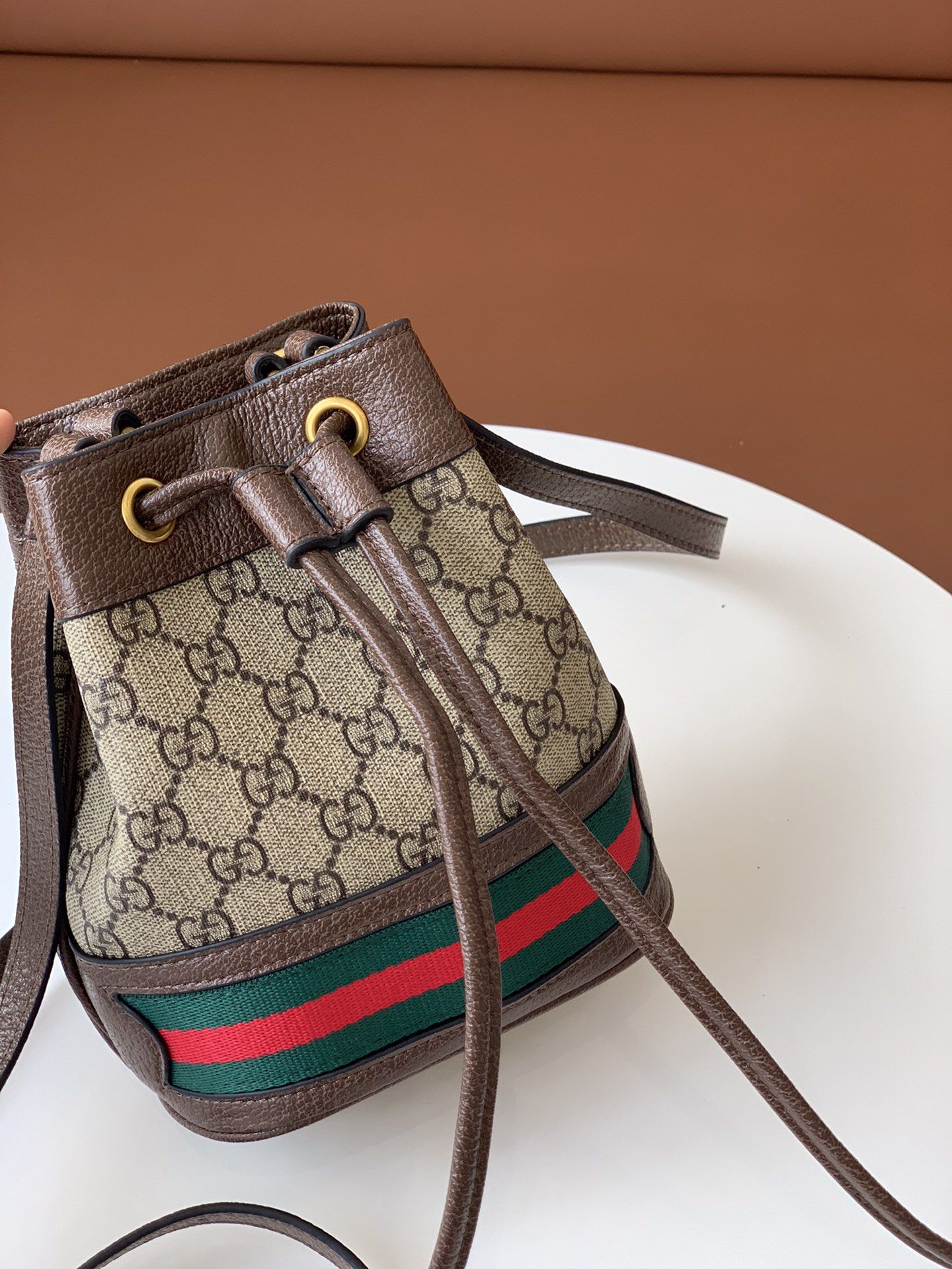 Gucci Ophidia Gg Mini Bucket Bag Beige/Ebony Gg Supreme