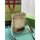 Gucci Ophidia Gg Mini Bucket Bag Beige And White Canvas