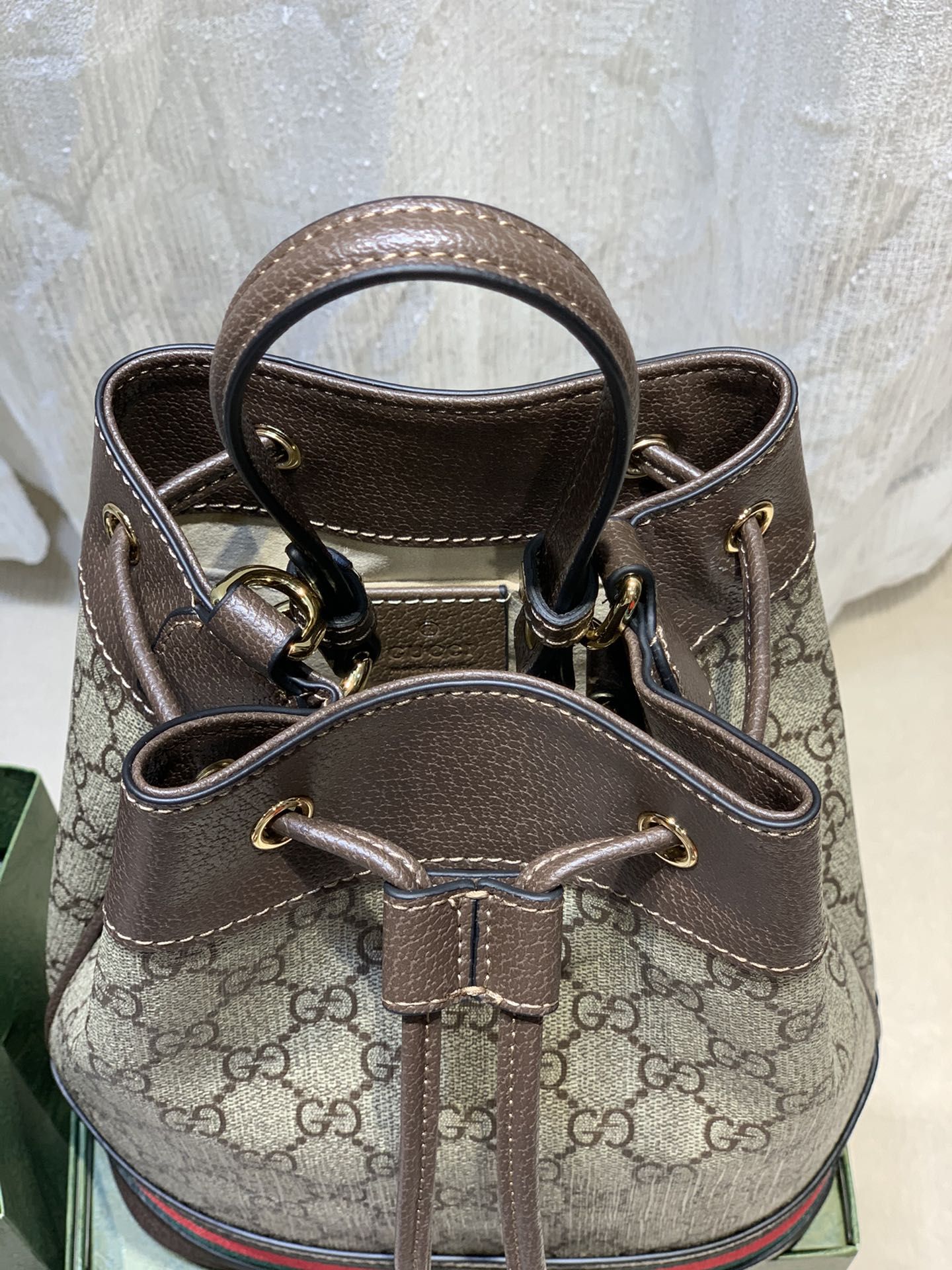 Gucci Ophidia Gg Small Bucket Bag Beige/Ebony Gg Supreme