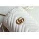 Gucci Gg Marmont Mini Bucket Bag White Leather