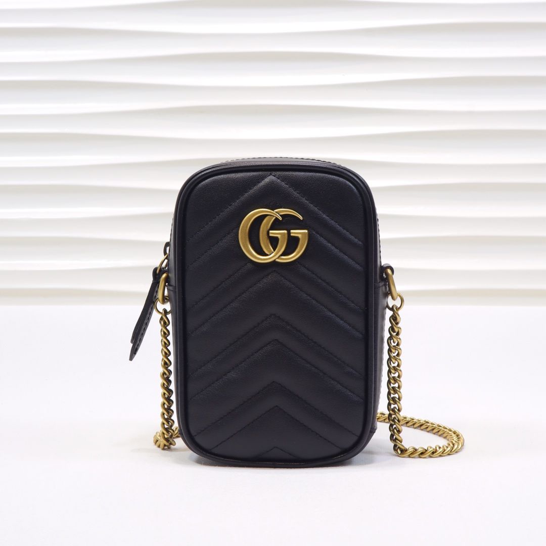 Gucci Gg Marmont Mini Bag Black Leather