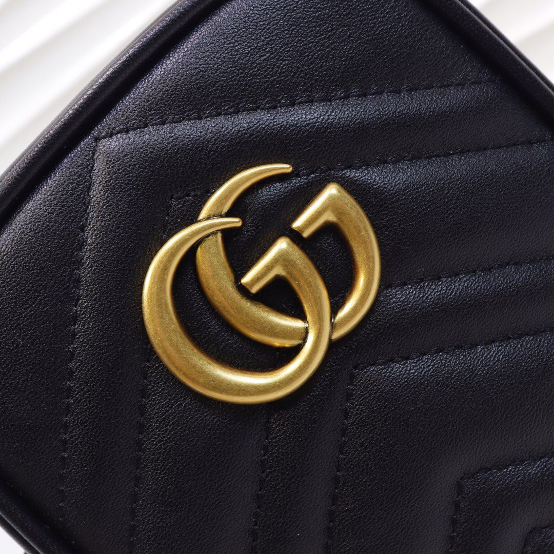 Gucci Gg Marmont Mini Bag Black Leather